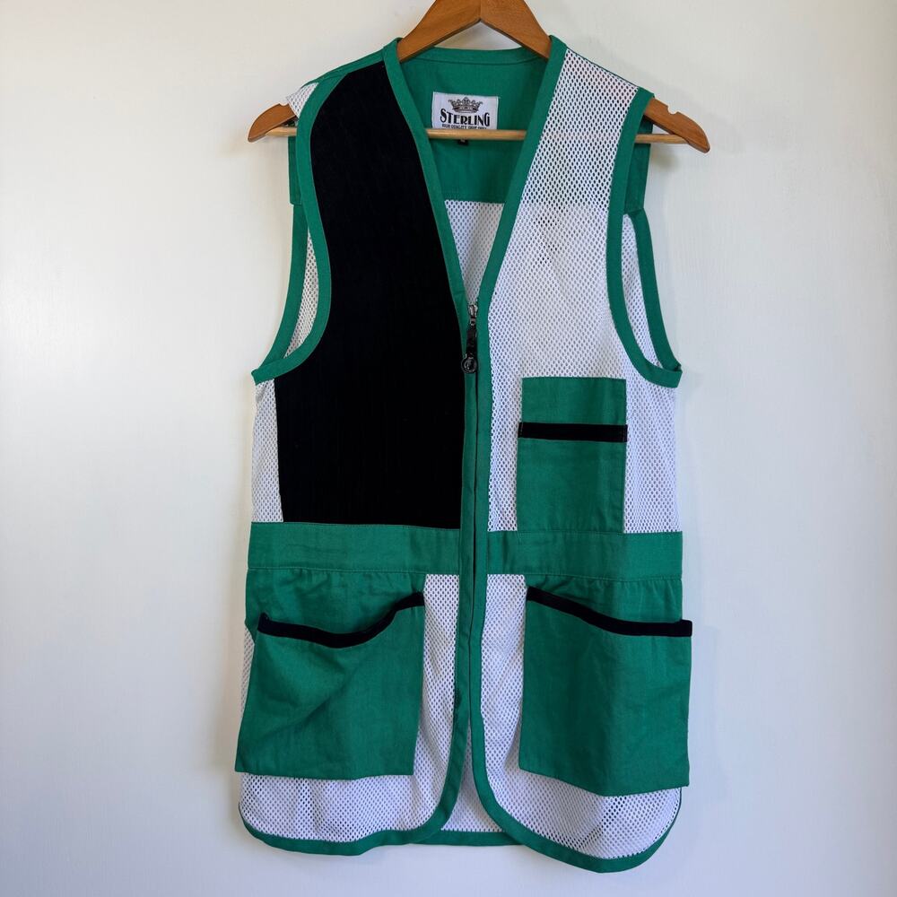 Sterling Clay Target Shooting Vest Mesh Trap Skeet Green Men Size Medium